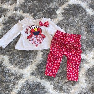 0-3 Month Girls Elmo Outfit